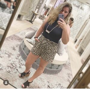 Altar'd State Leopard Print High Waist Shorts